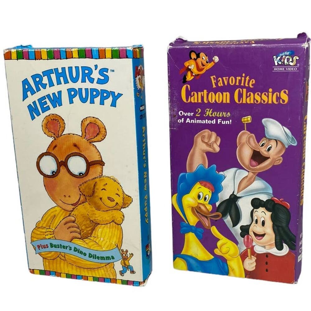Arthur's New Puppy & Favorite Cartoon Classics VHS Bundle